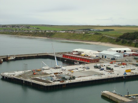 Scrabster Harbour Lay Down Area. All concrete pouring at the Scrabster Harbour Lay Down Area